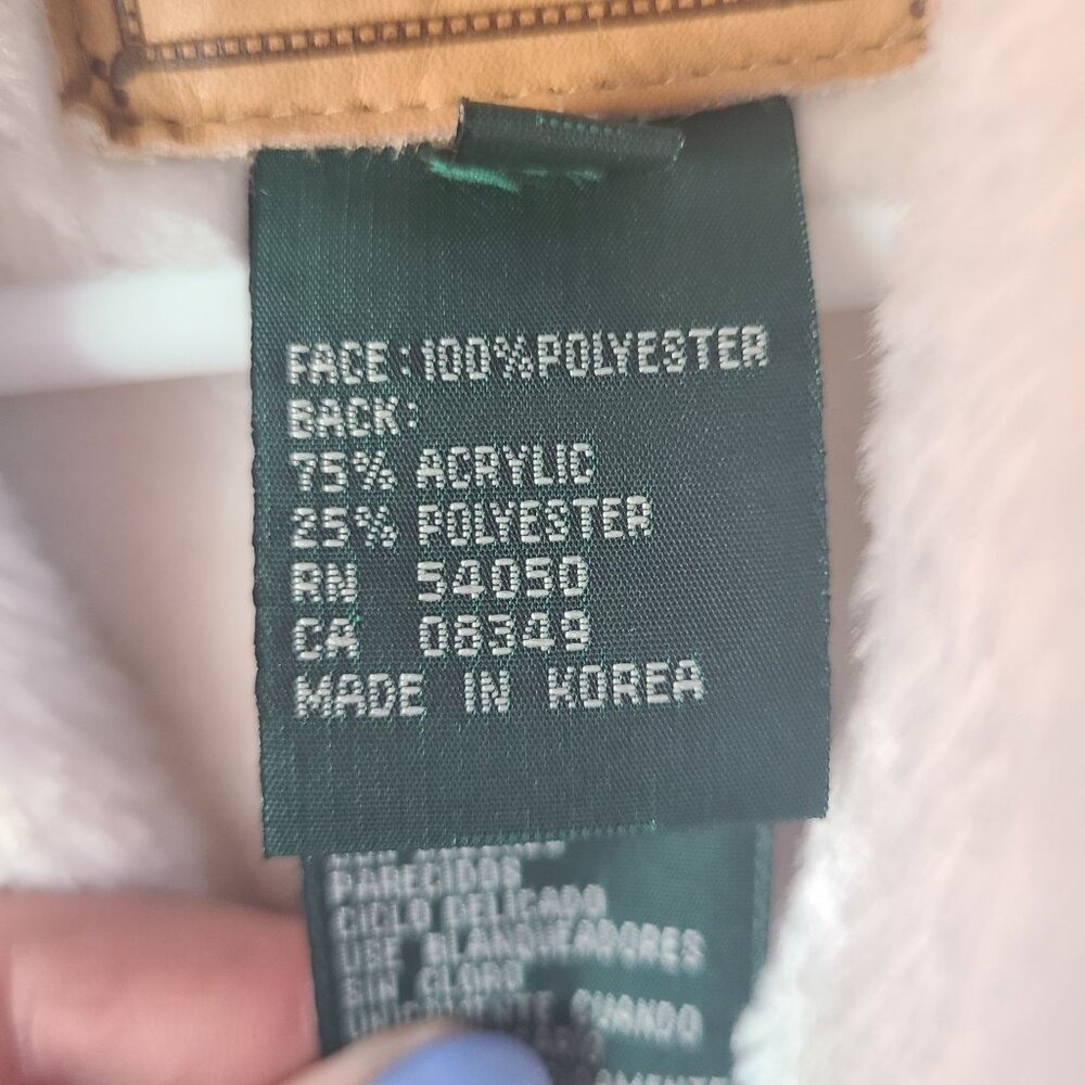 Ralph Lauren US Women's Size MP Faux Fur Faux Suede Vest Ivory Outerwear - Picture 8 of 11